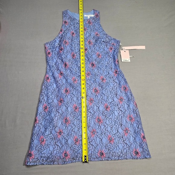 Avec Les Filles Womens Blue Lace Sleeveless‎ Floral Shift Dress NWT Size 12 - Picture 12 of 15